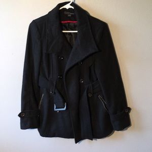 Wool blend Black pea coat
